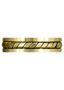 Yellow Gold Hand Woven Mens Wedding Band | Satin Finish (Timothy)