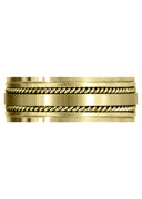 Yellow Gold Contemporary Mens Wedding Band | Satin / High Polish Finish (Maddox)