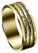 Yellow Gold Contemporary Mens Wedding Band | High Polish Finish (Kai)