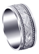 Modern Mens Wedding Band | Cross Satin Finish (Corbin)