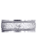 Modern Mens Wedding Band | Cross Satin Finish (Corbin)