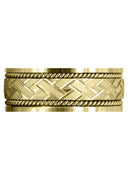 Yellow Gold Modern Mens Wedding Band | Cross Satin Finish (Corbin)
