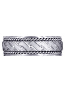 Modern Mens Wedding Band | Cross Satin Finish (Gael)