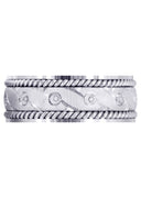 Modern Mens Wedding Band | Cross Satin Finish (Beckett)