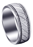 Hand Woven Mens Wedding Band | Satin Finish (Ashton)