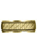 Yellow Gold Hand Woven Mens Wedding Band | Satin Finish (Ashton)