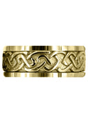 Yellow Gold Celtic Mens Wedding Band | Sand Blast / High Polish Finish (Ivan)