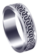 Celtic Mens Wedding Band | Sand Blast / High Polish Finish (Eric)