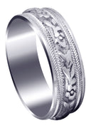 Antique Mens Wedding Band | Sand Blast / High Polish Finish (Bryce)