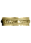 Yellow Gold Antique Mens Wedding Band | Sand Blast / High Polish Finish (Bryce)
