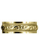 Yellow Gold Antique Mens Wedding Band | Sand Blast / High Polish Finish (Jesus)
