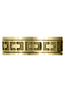 Yellow Gold Contemporary Mens Wedding Band | Sand Blast / High Polish Finish (Santiago)