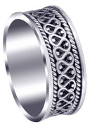 Celtic Unique Mens Wedding Band | High Polish Finish (Sean)