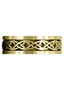 Yellow Gold Celtic Mens Wedding Band | Sand Blast / High Polish Finish (Derek)