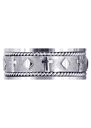 Religious Mens Wedding Band | Sand Blast / High Polish Finish (Mateo)