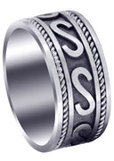 Celtic Mens Wedding Band | Sand Blast / High Polish Finish (Asher)