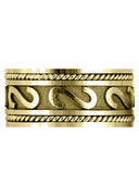 Yellow Gold Celtic Mens Wedding Band | Sand Blast / High Polish Finish (Asher)