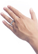 Celtic Unique Mens Wedding Band | Sand Blast / High Polish Finish (Elliot)