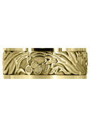 Yellow Gold Antique Unique Mens Wedding Band | High Polish Finish (Jake)