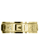 Yellow Gold Celtic Mens Wedding Band | Sand Blast / High Polish Finish (Beau)