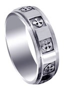 Celtic Mens Wedding Band | Sand Blast / High Polish Finish (Nicolas)