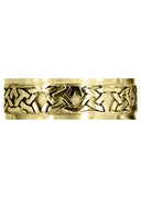 Yellow Gold Celtic Mens Wedding Band | Sand Blast / High Polish Finish (Jaden)