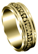 Yellow Gold Contemporary Unique Mens Wedding Band| Sand Blast Finish (Kenneth)