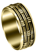 Yellow Gold Contemporary Mens Wedding Band | High Polish Finish