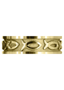 Yellow Gold Religious Mens Wedding Band | Sand Blast / High Polish Finish (Mark)