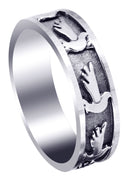 Religious Mens Wedding Band | Sand Blast / High Polish Finish (August)