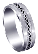 Contemporary Mens Wedding Band | Satin Finish (Riley)