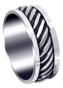 Hand Woven Unique Mens Wedding Band | Satin Finish (Caden)