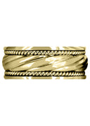 Yellow Gold Hand Woven Unique Mens Wedding Band | Satin Finish (Matteo)