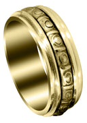 Yellow Gold Celtic Mens Wedding Band | Sand Blast / High Polish Finish (Brian)