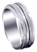 Hand Woven Mens Wedding Band | Cross Satin Finish