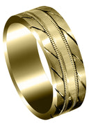 Yellow Gold Hand Woven Mens Wedding Band | Satin Finish (Avery)