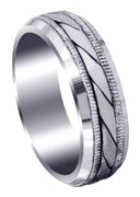 Hand Woven Mens Wedding Band | Cross Satin Finish (Tucker)