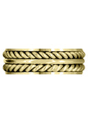 Yellow Gold Hand Woven Mens Engagement Ring | Cross Satin Finish (Erick)