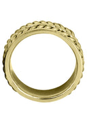 Yellow Gold Hand Woven Mens Engagement Ring | Cross Satin Finish (Erick)