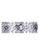 Celtic Mens Wedding Band | Sand Blast / High Polish Finish (Aidan)