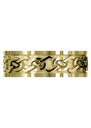 Yellow Gold Celtic Mens Wedding Band | Sand Blast / High Polish Finish (Aidan)