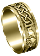 Yellow Gold Celtic Mens Wedding Band | Satin / High Polish Finish (Oscar)