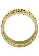 Yellow Gold Celtic Mens Wedding Band | Satin / High Polish Finish (Oscar)