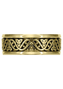 Yellow Gold Celtic Mens Wedding Band | Sand Blast / High Polish Finish (Alejandro)