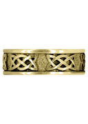 Yellow Gold Celtic Mens Wedding Band | Sand Blast / High Polish Finish (Jesse)