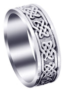 Celtic Mens Wedding Band | Sand Blast / High Polish Finish (Grant)