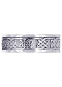 Celtic Mens Wedding Band | Sand Blast / High Polish Finish (Grant)