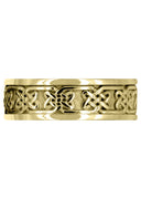 Yellow Gold Celtic Mens Wedding Band | Sand Blast / High Polish Finish (Grant)