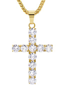 Mens Gold Plated Franco Chain & Cross Pendant | Appx. 16 Grams
