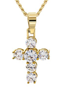 Mens Gold Plated Cuban Link Chain & Cross Pendant | Appx. 19.5 Grams